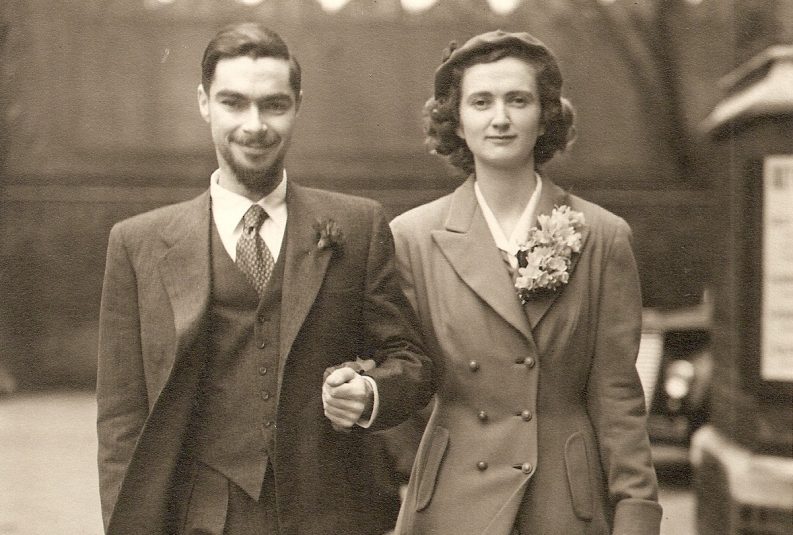Raymond and Bridget Allchin on their wedding day, March 1951. © Ancient India & Iran Trust